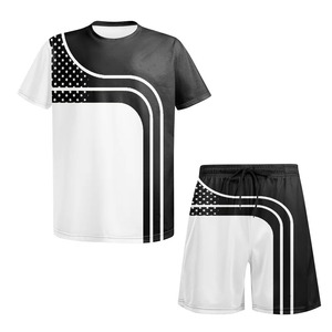 Camiseta y pantalones con logotipo personalizado para hombre, chándal de dos piezas, pantalones cortos para hombre, chándal, ropa deportiva de verano - Product Image 1