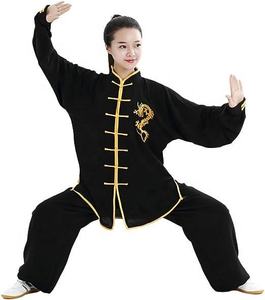 ชุดกังฟูสีดำสำหรับนักเรียนชุดฝึกศิลปะการต่อสู้ทำจากผ้าฝ้าย100% สำหรับ2025 - Product Image 1