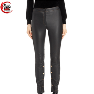 Nouveauté Pantalon évasé en cuir à lacets de haute qualité et sexy pour femmes pantalons en cuir PU pour femmes - Product Image 4
