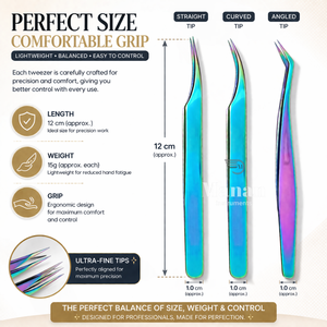 Colorful <b>Lash</b> Tweezers Set Rainbow Eyelash Extension Tweezers Straight Curved Angled Precision Lightweight Anti Slip Tweezers - Product Image 3
