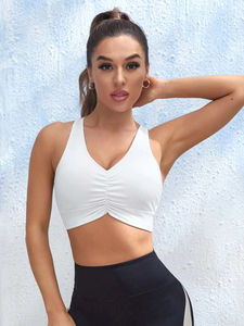 Sujetador deportivo de Yoga sin costuras de alto impacto para mujer, Sujetador deportivo corto sin espalda, venta al por mayor, ropa deportiva de gimnasio de talla grande con forro de Spandex - Product Image 4