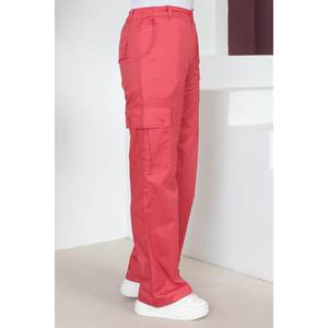 Pantalon cargo décontracté pour femme à taille élastique, coupe large, longueur genou, avec design froissé léger et respirant - Product Image 5