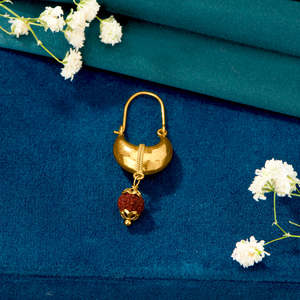 18K <b>Gold</b> Diamond Pearl Flower Stud <b>Earrings</b> for <b>Men</b> - Product Image 1