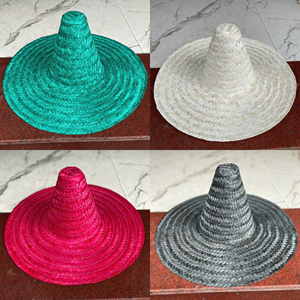 Authentic Mexican Wide Brim Palm Straw Hat Sun-Blocking for Outdoor Parties and Travel for Holiday Celebrations - Product Image 4
