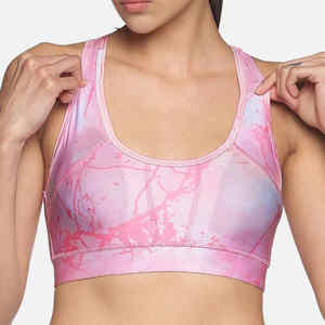 Sujetador deportivo para mujer, cuello profundo de alta calidad, diseño OEM, sublimación de Color atractivo, Sujetador deportivo de Yoga para mujer, sin costuras, de talla grande - Product Image 1