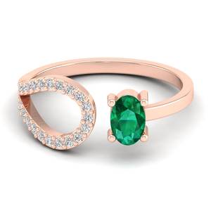 Anillo Ajustable REYES de Oro Blanco de 14K con Moissanita Certificada por GRA, Corte Ovalado, 0.5 Quilates, Gema Esmeralda, Joyería Fina - Product Image 5