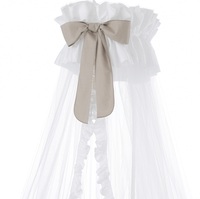 100% Structure de l'auvent de lit italienne poteau en métal et Clips de suspension peints en blanc ou crème pour chambre d'enfant lit ou berceau