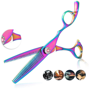 Ciseaux à effiler professionnels à double tranchant Rainbow Teeth Blades pour hommes et femmes, tranchants pour la coupe de cheveux, choix des stylistes - Product Image 5