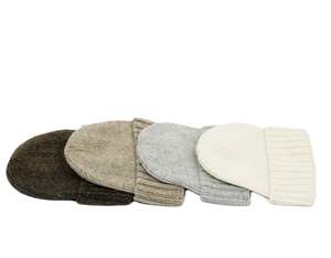 Bonnet d'hiver ajustable en tricot plat MONECO, unisexe, personnalisé, marron, 100% laine de mouton de Mongolie biologique, décontracté quotidien, vente en gros - Product Image 6