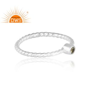 แหวนพลอยเพอริโดธรรมชาติทำจากเงินสเตอร์ลิง925ผู้ผลิตเครื่องประดับตามสั่ง - Product Image 4