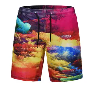 Estate sublimazione tutto su stampa Shorts Beach Hip Hop 100% in poliestere da uomo da spiaggia Shorts pantaloncini da bagno