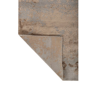 Tapis Kavi gris et noir noué à la main en laine et soie de bambou, motif abstrait, technique de velours coupé, doux pour la maison et le bureau - Esk-431(Fr) - Product Image 5