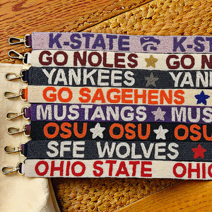 Handmade Bohemian Game Day Clear <b>Beaded</b> Durable Waterproof Purse Strap with <b>Metal</b> Hook for Dog Bag Hanger & Handbag Replacement - Product Image 2