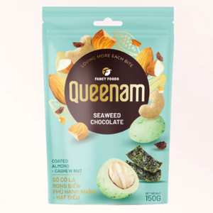 Queenam ขนมช็อคโกแลตเคลือบอัลมอนด์เม็ดมะม่วงหิมพานต์ขนาด150กรัมขนมอบฮาลาลเคลือบสาหร่ายช็อคโกแลตขายส่งจำนวนมาก - Product Image 1