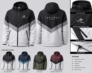 Custom Color Block Windbreaker Jacket <b>Hooded</b> <b>Zip</b> Up Outerwear Lightweight Sports Jacket for Unisex - Product Image 4