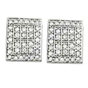 Boucles d'oreilles carrées en cristal pour femmes, bijoux en zircone cubique, cadeau - Product Image 2