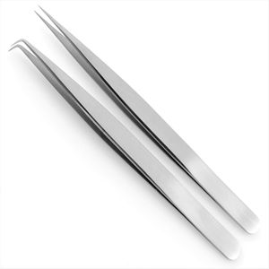 Pince à épiler en acier inoxydable de haute qualité EYEWING, marque privée, pointe pointue, texture dentelée, longueur 10 mm, pour les cils - Product Image 4