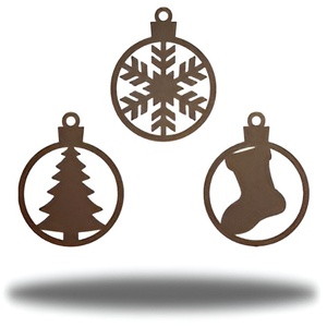 Adornos de Navidad de hierro decorativos modernos de alta calidad hechos a mano para árbol de Navidad colgantes de Navidad Color personalizado - Product Image 5