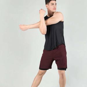 Short athlétique 2 en 1 pour homme de haute qualité-Parfait pour la course, la gym et le sport-Doublure de compression intégrée pour un soutien supplémentaire - Product Image 1