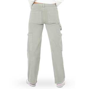 Denim jambe large Cargo pantalon Jeans pour dames multi-poches jambe large Street Style Denim plissé mode Baggy femmes pantalons - Product Image 3