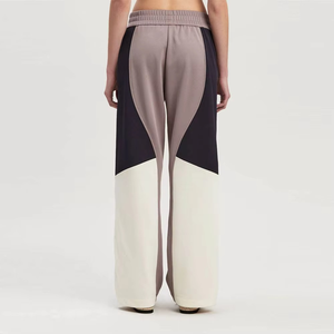 Pantalons de survêtement évasés taille haute de qualité supérieure pour femmes pantalons en coton à jambes larges pour l'hiver Style avant plat - Product Image 2