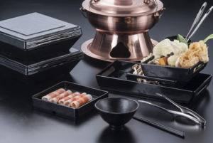 Plato de carne poco profundo mate negro, plato de comida coreana Bulgogi <span class=keywords><strong>Freid</strong></span>, plato de comida marina Tteokbokki, plato de Material de melamina - Product Image 5