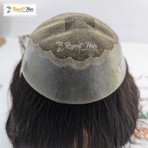 Novedad REGENT Q6, peluquín para hombre atado a mano, pelo indio ondulado Natural, ondulado al agua, estilo recto, disponible - Product Image 4