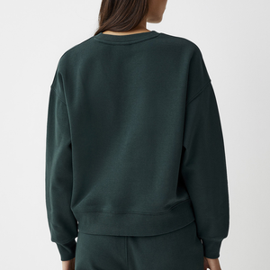 Venta al por mayor 100% de algodón en blanco gimnasio manga larga sudadera de gran tamaño personalizado logotipo serigrafiado sudadera de secado rápido para las mujeres - Product Image 2