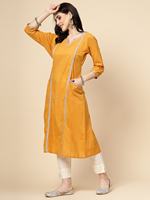 Nouvelle Arrivée : Ensemble Kurti en Coton Brodé Tissé pour Femme, Coupe Évasée, Idéal pour Toutes les Occasions, Tenue de Mariage, Robes Indiennes en Gros