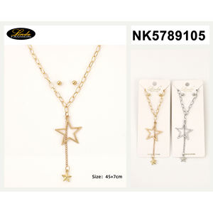 Conjunto de collar y aretes Linda Heart, chapado en oro, con cristales, joyería de moda para mujer - Product Image 6