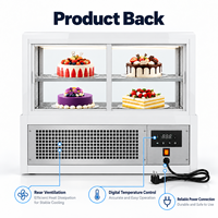 Lemari Pendingin Display Kue Oval Mini QR530A dengan Pendingin Udara, Kontrol Digital, dan Sistem Defrost Otomatis untuk Toko Roti