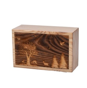 Urne en bois de pin pour cendres humaines Boîte en bois arbre de vie Urne de crémation personnalisée pour animaux de compagnie Boîte d'urne artisanale - Product Image 6