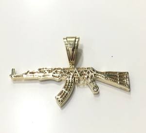 ที่กำหนดเองอย่างเต็มที่เย็นออกแร็ปเปอร์เสน่ห์ที่มีเพชรรอบ AK-47ปืนกล Riffle จี้ - Product Image 3