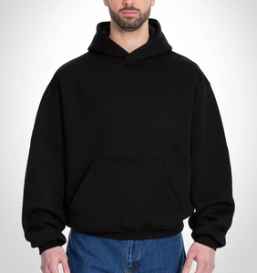 Sweat à capuche unisexe surdimensionné à coupe ample, épaules tombantes, poche kangourou, capuche double couche, extra moelleux, mélange coton-polyester 400 GSM - Product Image 1