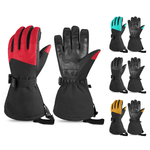 Nouveau bon matériel hiver chaud Snowboard gants par temps froid pour hommes manchette souple Ski gants en cuir gants chauffants en gros - Product Image 5