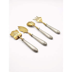 Ensemble de couverts élégant et durable en argent, 4 pièces d'argenterie en acier inoxydable pour salle à manger de style américain moderne - Product Image 1