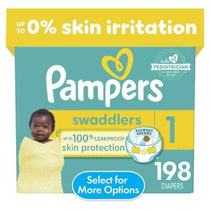 Pour les langes Pampers Swaddlers Baby Diaper Size 1 198 Count Premium Quality - Product Image 1