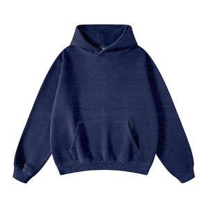 Sweats à capuche thermiques de qualité supérieure, sweats à capuche délavés à l'acide, surdimensionnés, 100% coton, impression en relief, épaules tombantes, sweats à capuche vierges personnalisés - Product Image 5