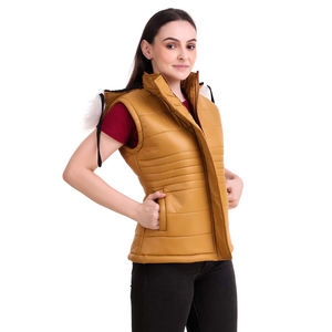 Haute qualité femmes gilet bouffant en plein air hiver vers le bas manteau sans manches fermeture éclair vers le haut imperméable gilet bouffant pour dames - Product Image 4