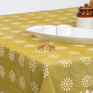 Mantel de Algodón 100% con Diseño Floral Artesanal Elegante Estampado a Mano Dabu, Cubierta de Mesa Hecha a Mano de Estilo Tradicional para el Hogar - Product Image 4