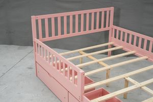 Cadre de lit complet en bois massif avec tête de lit élégante et rangement supplémentaire pour adolescents, adultes ou appartements locatifs - Product Image 2