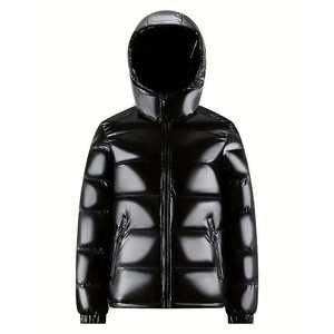 Mens bubble puffer jacket winter casual hooded <b>coat</b> insulated <b>padded</b> outerwear wholesale custom logo manufacturer - Product Image 1
