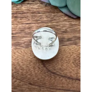 <b>Moon</b> <b>Stone</b> Sterling Silver Oval Statement <b>Ring</b> Size 7 - Product Image 5