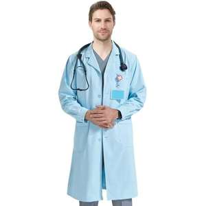 Uniforme médical professionnel pour femmes en coton et polyester tricoté, vêtements de médecin et d'infirmière, blouse de laboratoire blanche à impression numérique - Product Image 6