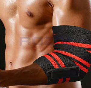 สายรัดข้อศอกผ้าฝ้ายระบายอากาศ น้ำหนักเบา บรรเทาอาการปวด ปรับได้ ยืดหยุ่น สำหรับยกน้ำหนัก คุณภาพสูง พร้อมโลโก้สั่งทำ - Product Image 3