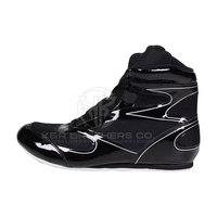 Chaussures de boxe professionnelles avec semelle en caoutchouc antidérapante poignée de fermeture à lacets durable pour l'entraînement