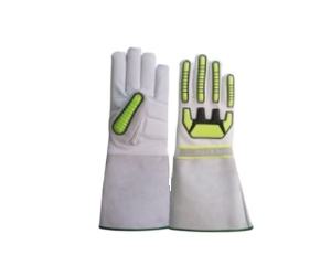 Guantes de seguridad de calidad superior de alta durabilidad, cuero a prueba de agua de grano personalizado y TPR de impacto mecánico hechos para un uso duradero - Product Image 3