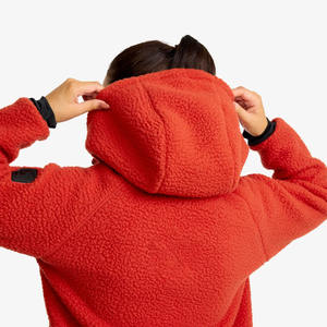 Sudadera unisex de alta calidad con logotipo personalizado, Sudadera con capucha transpirable de lana Sherpa sólida de invierno para mujer, cómoda - Product Image 6