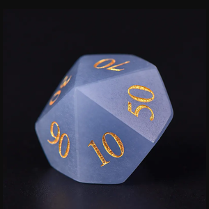 Dés en pierre de haute qualité, angelite, cristal naturel, pierres de guérison reiki, pierres gravées, ensemble de dés personnalisés, cristal viking. - Product Image 5