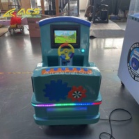 ACS Commercial Mini train à monnayeur en acier inoxydable pour enfants, machine à balançoire pour airelle intérieure, vente au détail